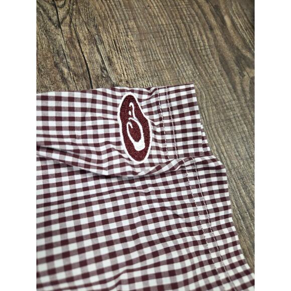 Drake Waterfowl Men's Vented Dark Red Check Short Sleeve Button Shirt 3XL - Picture 4 of 5